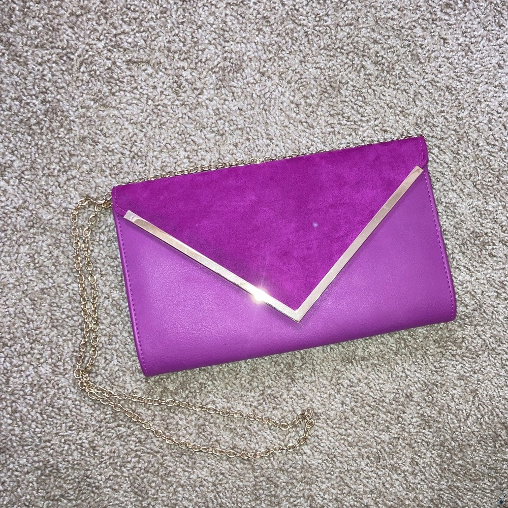Aldo Clutch Pink with Gold Detachable Chain Strap - Picture 5 of 9
